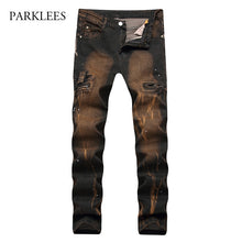 Load image into Gallery viewer, Classic Retro Jeans Men 2017 Autumn Washed Cotton Mens Straight Jeans Hip Hop Slim Denim Jeans Men Casual Zipper Jeans Homme 42