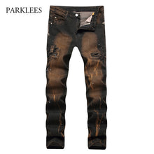 Load image into Gallery viewer, Classic Retro Jeans Men 2017 Autumn Washed Cotton Mens Straight Jeans Hip Hop Slim Denim Jeans Men Casual Zipper Jeans Homme 42