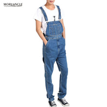 Load image into Gallery viewer, MORUANCLE Men's Plus Size Cargo Denim Bib Overalls Baggy Loose Jeans Jumpsuits For Male Suspender Pants Multi Pockets Size 28-46